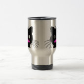 LUSTIGER ROSA SCHNURRBARTschwarzer CAT Reisebecher (Mittel)
