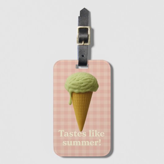 Lustiger rosa und grüner Sommer-Gepäckanhänger Gepäckanhänger (Vorderseite Vertikal)