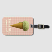 Lustiger rosa und grüner Sommer-Gepäckanhänger Gepäckanhänger (Vorderseite (Horizontal))