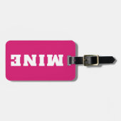 Lustiger Rosa Weißer MINE Personalisierter Gepäcka Gepäckanhänger (Vorderseite horizontal)
