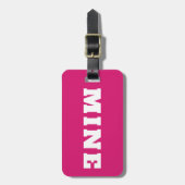 Lustiger Rosa Weißer MINE Personalisierter Gepäcka Gepäckanhänger (Vorderseite vertikal)