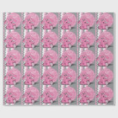 Lustiger rosa Zickzack Elefant Geschenkpapier (Flach)