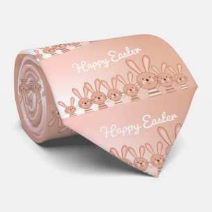 Lustiger Roségold-Rosa-Verlauf-Osterhase Kaninchen Krawatte