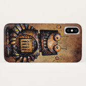 Lustiger rostiger Steampunk Roboter Case-Mate iPhone Hülle (Rückseite (Horizontal))