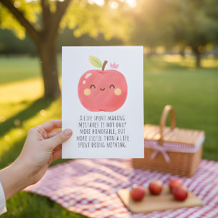 Lustiger roter Apfel Iss-einen-roten-Apfel-Tag Dankeskarte