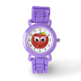 Lustiger roter Apfel mit Google-Augen Armbanduhr
