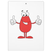 Lustiger roter Cartoon Klemmbrett (Rückseite)