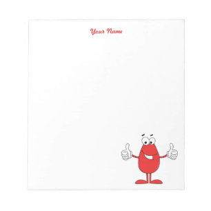 Lustiger roter Cartoon Notizblock