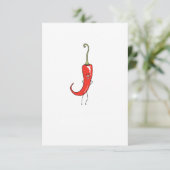 Lustiger roter Chili Dankeskarte (Stehend Vorderseite)