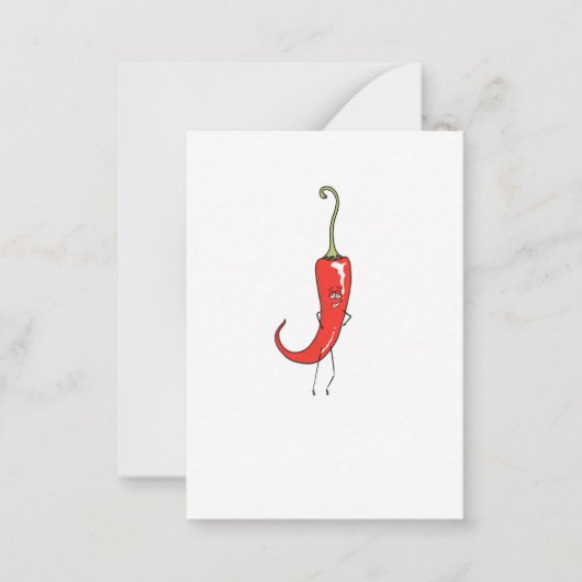 Lustiger roter Chili Mitteilungskarte (Vorderseite)