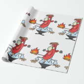 Lustiger roter Gesichtsmann mit Thermometer Fieber Geschenkpapier (Ungerollt)
