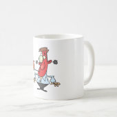 Lustiger roter Gesichtsmann mit Thermometer Fieber Kaffeetasse (VorderseiteRechts)