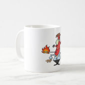 Lustiger roter Gesichtsmann mit Thermometer Fieber Kaffeetasse (Vorderseite Links)