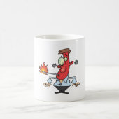 Lustiger roter Gesichtsmann mit Thermometer Fieber Kaffeetasse (Mittel)