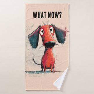 Lustiger roter Hund – Whimsical Cartoon-Haustierku Badehandtuch