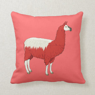 Lustiger roter Lama Kissen