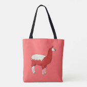 Lustiger roter Lama Tasche (Rückseite)