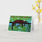 Lustiger roter Lemur-Geburtstag Karte (Gelbe Blume)