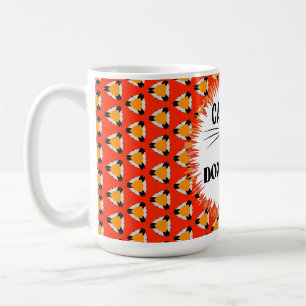 Lustiger Roter Orange Schwarzer Katzenliebhaber Kaffeetasse