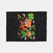 Lustiger Roter Panda Clover St Patricks Day Damen Fleecedecke (Vorderseite (Horizontal))