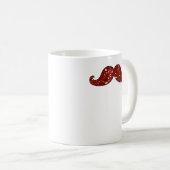LUSTIGER ROTER SCHNURRBART DRUCKGlitzer Kaffeetasse (VorderseiteRechts)