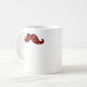 LUSTIGER ROTER SCHNURRBART DRUCKGlitzer Kaffeetasse (Vorderseite Links)