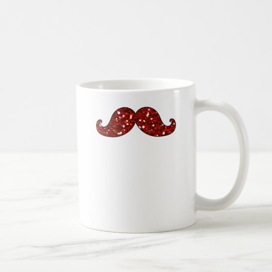 LUSTIGER ROTER SCHNURRBART DRUCKGlitzer Kaffeetasse (Rechts)