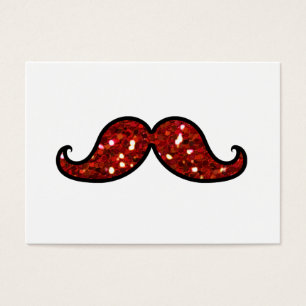 LUSTIGER ROTER SCHNURRBART GEDRUCKT MIT GLITTER