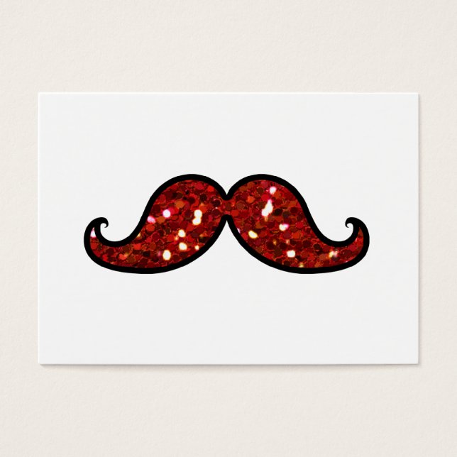 LUSTIGER ROTER SCHNURRBART GEDRUCKT MIT GLITTER (Vorderseite)