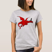 Lustiger roter Waliser-Drache im traditionellen T-Shirt (Vorderseite)