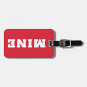 Lustiger roter weißer MINE personalisierter Gepäck Gepäckanhänger (Vorderseite horizontal)