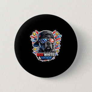 Lustiger roter weißer und Woof Cane Corso Hund pat Button