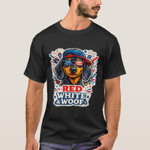 Lustiger roter weißer und Wuff-Dachshund-Hund patr T-Shirt