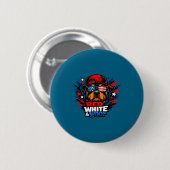 Lustiger roter weißer und Wuff Rottweiler Hund pat Button (Vorne & Hinten)