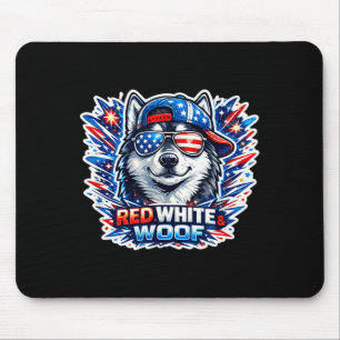 Lustiger roter weißer und Wuff Sibirischer Husky H Mousepad