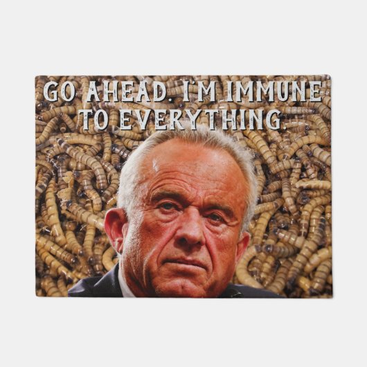 Lustiger rotgesichtiger Robert F. Kennedy Jr. und Fußmatte (Vorderseite)