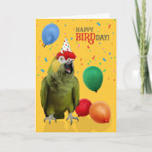 Lustiger rothaariger Amazonas-Papageien-Geburtstag Karte (Vorderseite)