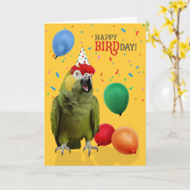 Lustiger rothaariger Amazonas-Papageien-Geburtstag Karte