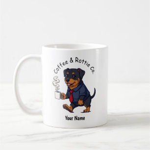 Lustiger Rottweiler-Hund-Geschäftsanzug-Kaffee  Kaffeetasse