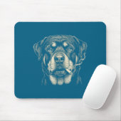 Lustiger Rottweiler raucht Zigarette Kunst Mousepad (Mit Mouse)