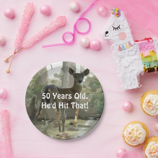 Lustiger Rotwild-Jagd-Spaß-Teller Pappteller (Party)