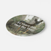 Lustiger Rotwild-Jagd-Spaß-Teller Pappteller (Schrägansicht)