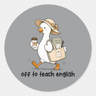 Lustiger Rückkehr zur Schule, um Englisch zu unter Runder Aufkleber