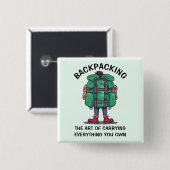 Lustiger Rucksacktourist Button (Vorne & Hinten)