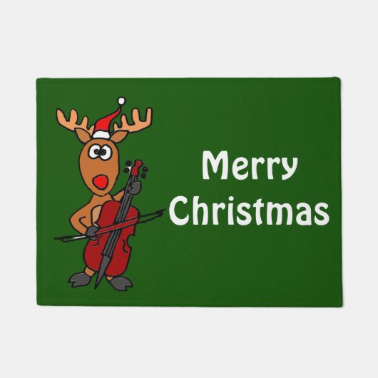 Lustiger Rudolph, der Cello-Weihnachtsfußmatte Fußmatte (Vorderseite)