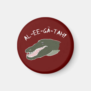 Lustiger Ruf-Heraus zu einem Alligatormagneten Magnet