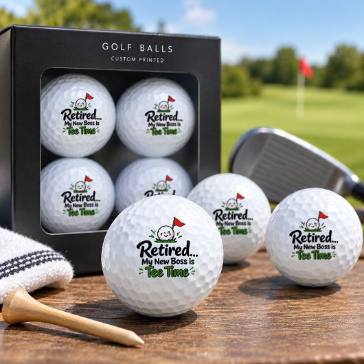 Lustiger Ruhestand Golfbälle Tee Zeit