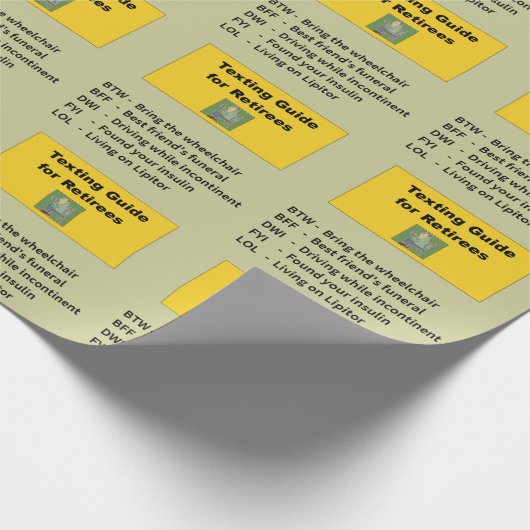 Lustiger Ruhestand simst Geschenkpapier (Ecke)