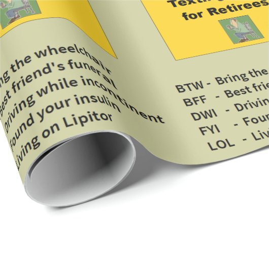 Lustiger Ruhestand simst Geschenkpapier (Rolleneckpunkt)