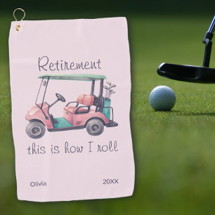 Lustiger Ruhestand So rolle ich Geschenk für Golfw Golfhandtuch